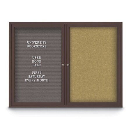 United Visual Products Corkboard, 24"x36", Cloud/Bronze UV402PLUS-BRONZE-CLOUD